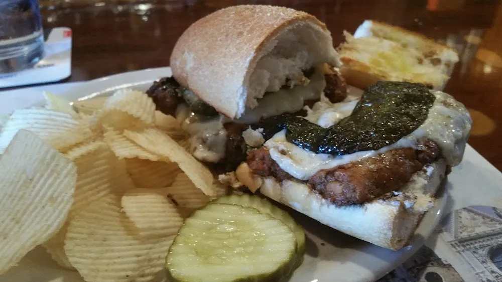 Italian Sausage Sandwich Italian Bread and Long Hots with Provolone