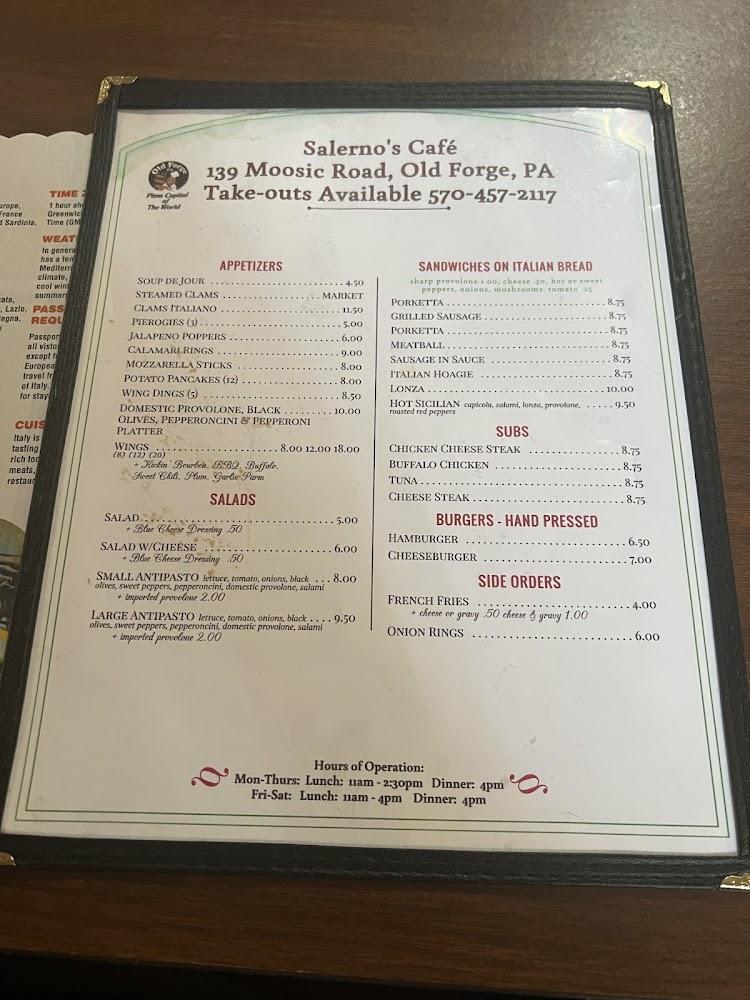 Salerno's Cafe Menu image 3